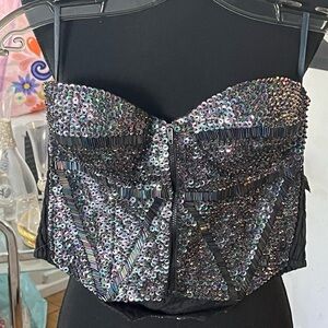 VINTAGE Sequin Bustier Top NWT